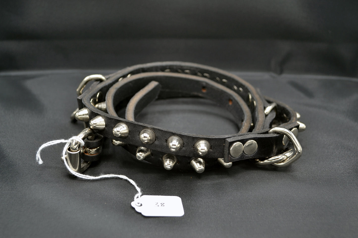 Small cone stud bondage belt 38