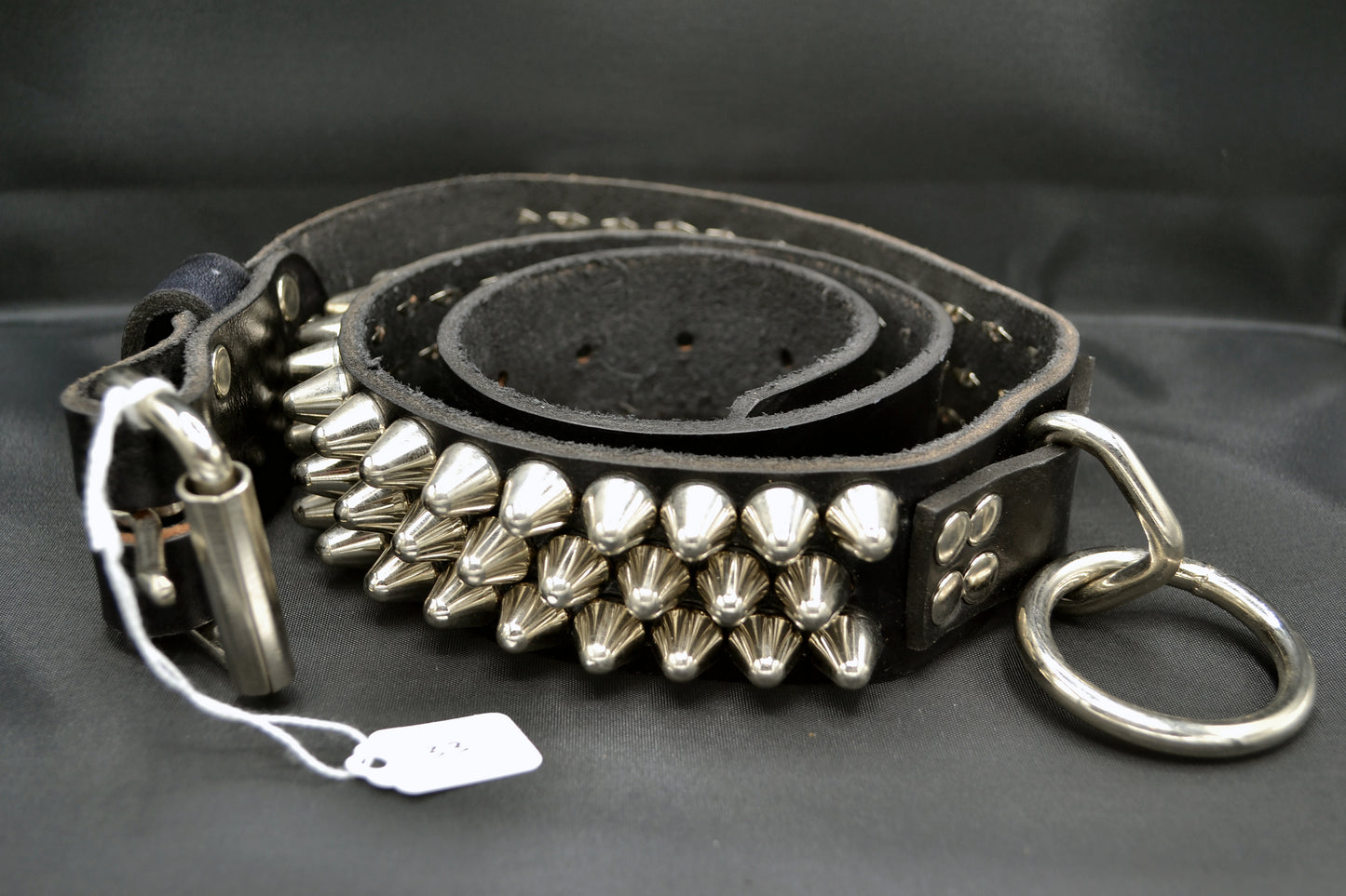 tall cone stud bondage belt size 33
