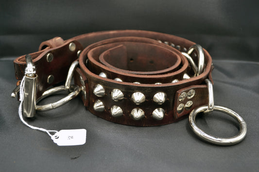 oxblood cone stud bondage belt size 38