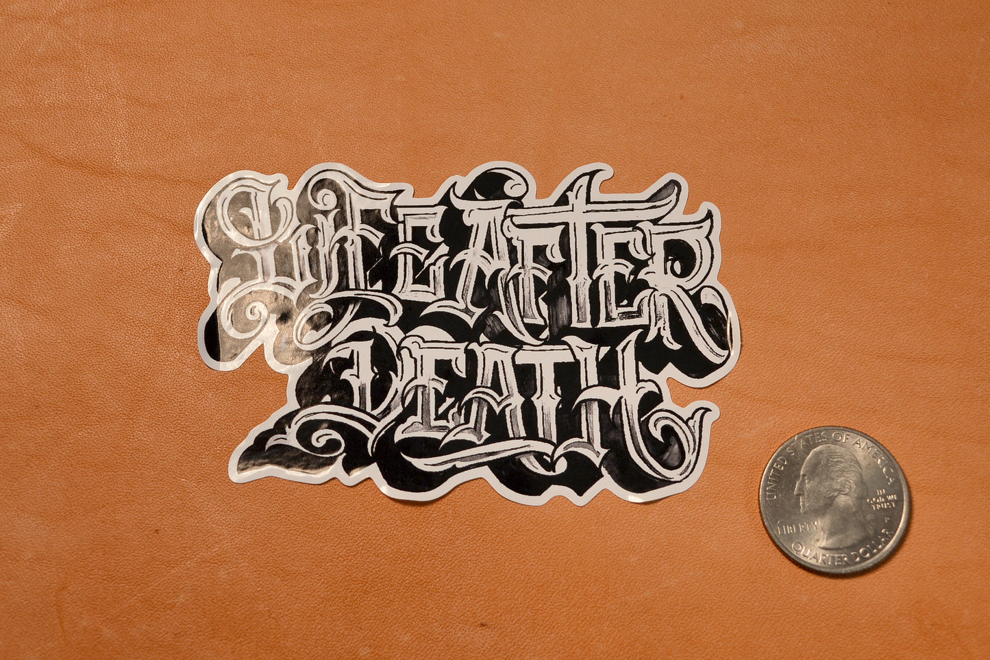 Life After Death script sticker (small)