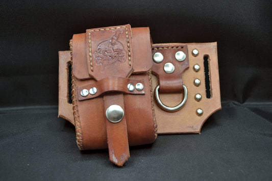 mini hip pouch with backing (antique brown)