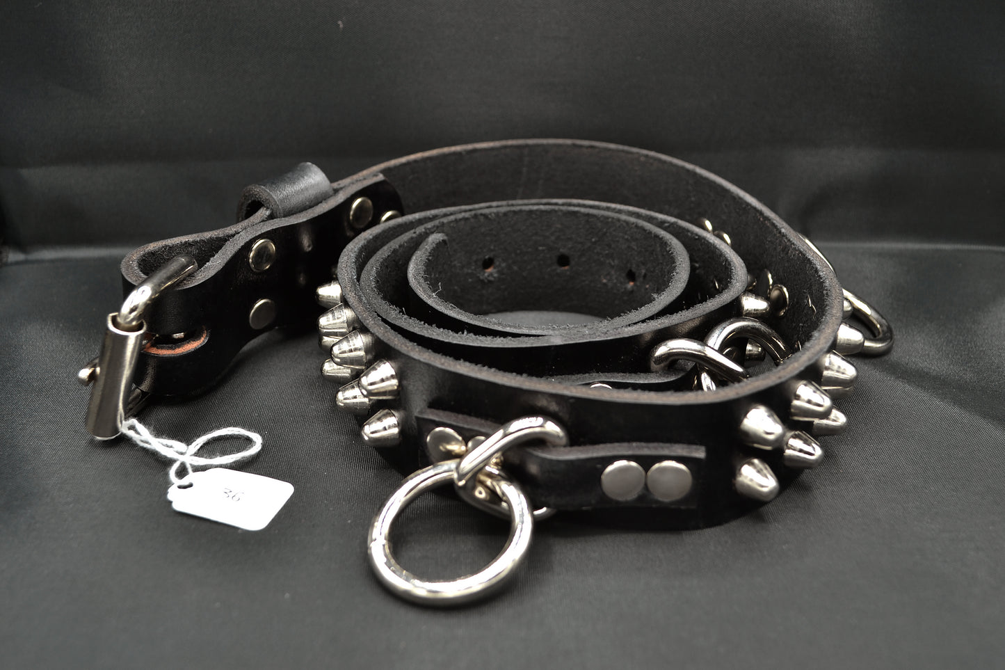 small cone stud bondage belt size 36