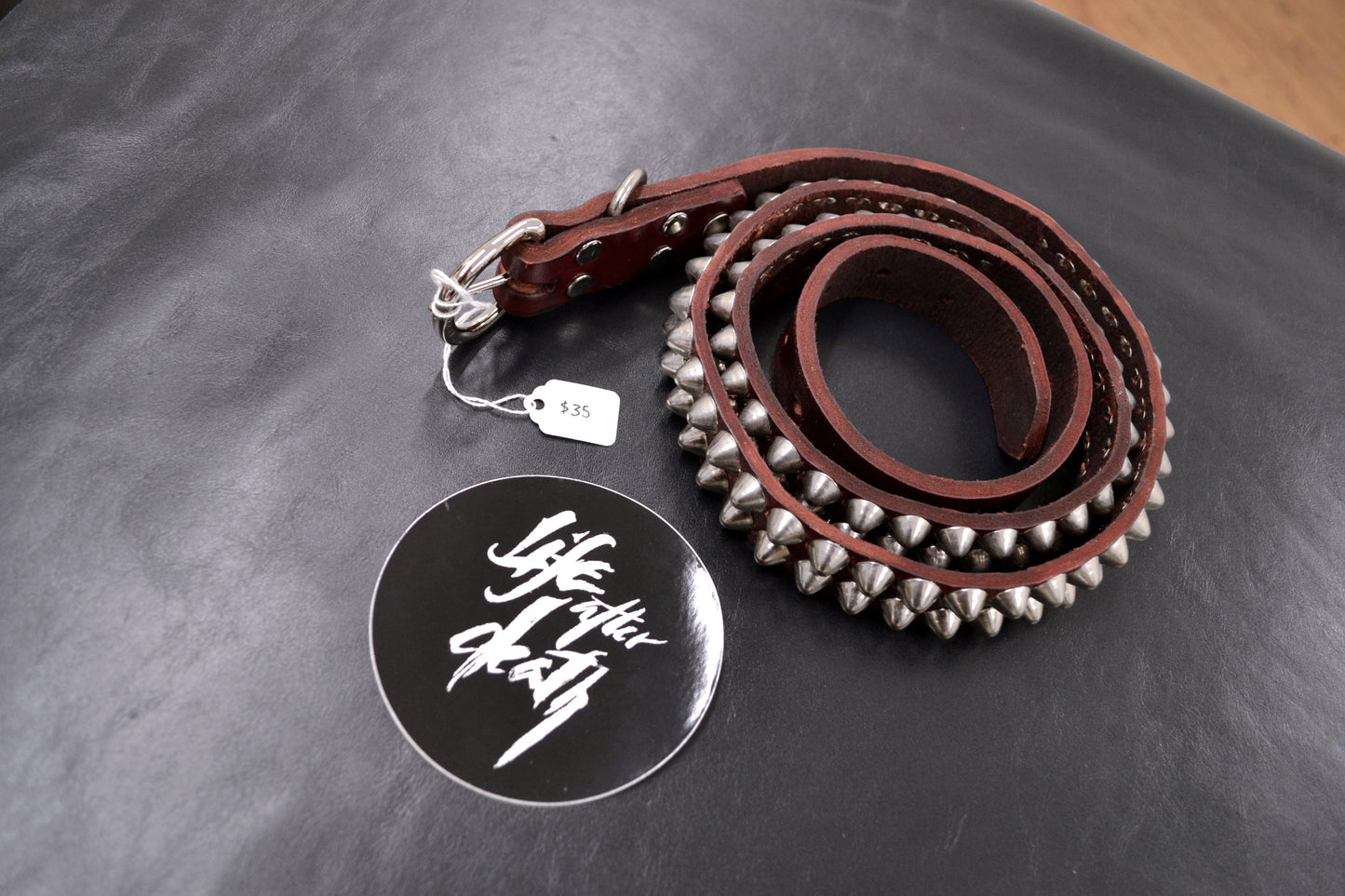 oxblood cone stud belt size 48