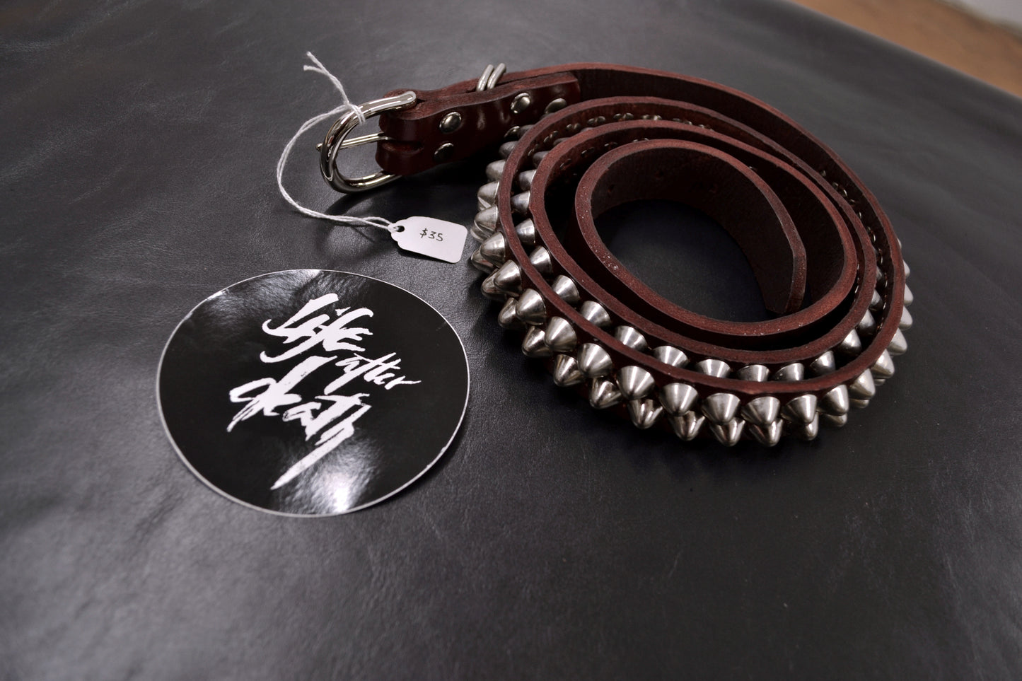 oxblood cone stud belt size 48