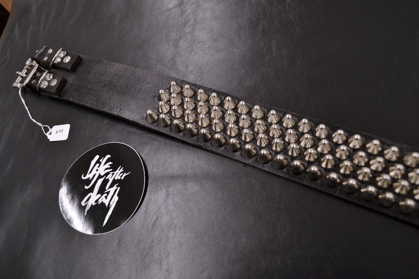 tall cone stud beast belt size 48