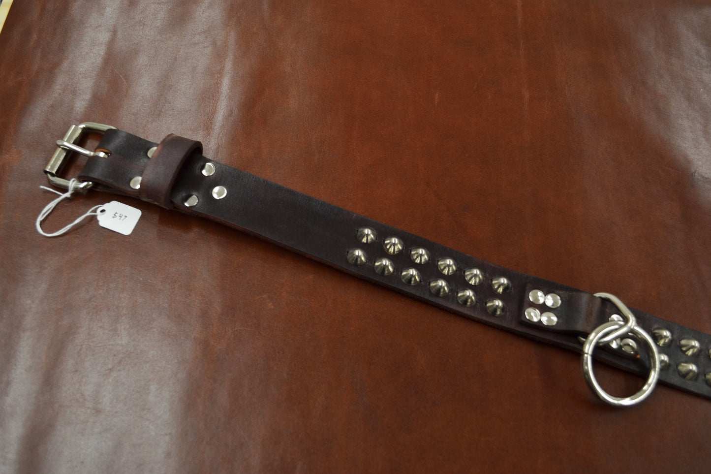 oxblood cone stud bondage belt size 38