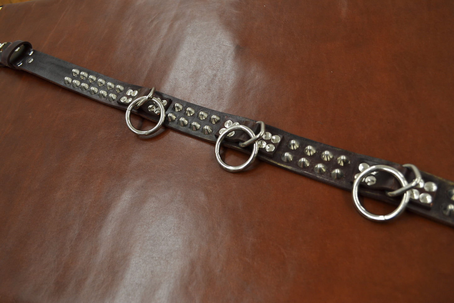 oxblood cone stud bondage belt size 38