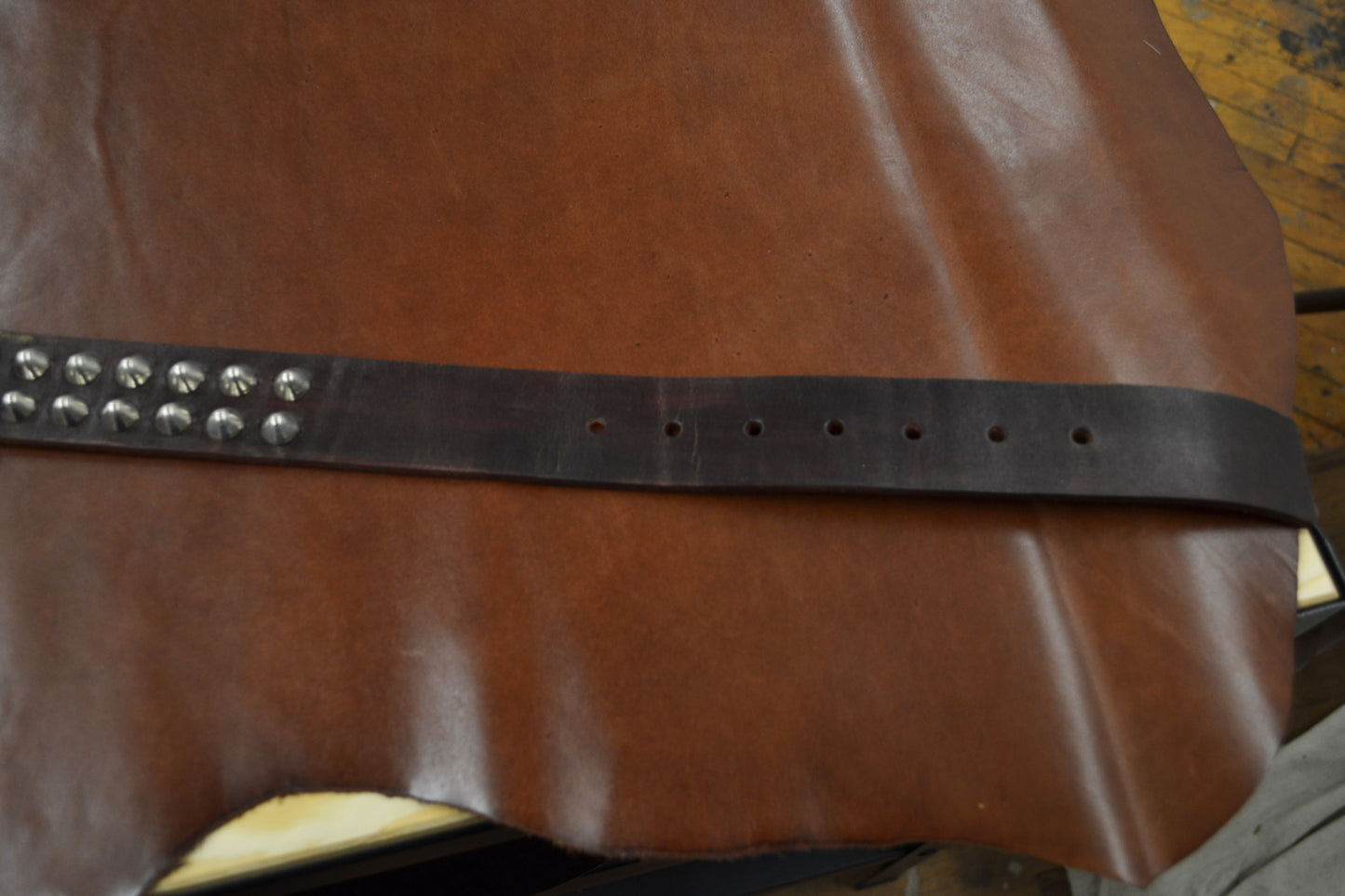 oxblood cone stud bondage belt size 38