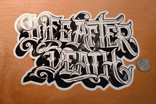 Life After Death script sticker (x large)